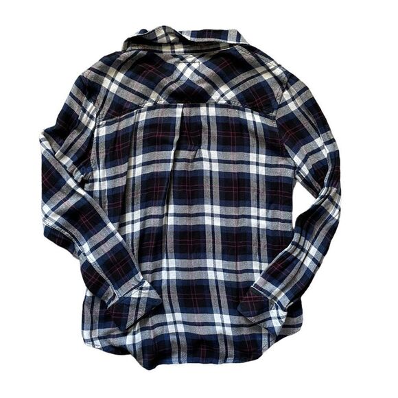 RAILS Kendra Button Down Plaid Shirt Blue Black White Size Medium - Picture 3 of 6